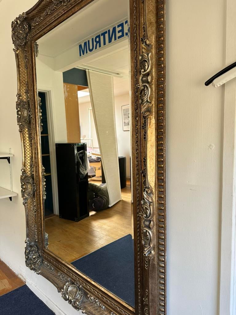 Mooie grote barok spiegel, Antiek en Kunst, Ophalen, Rechthoekig