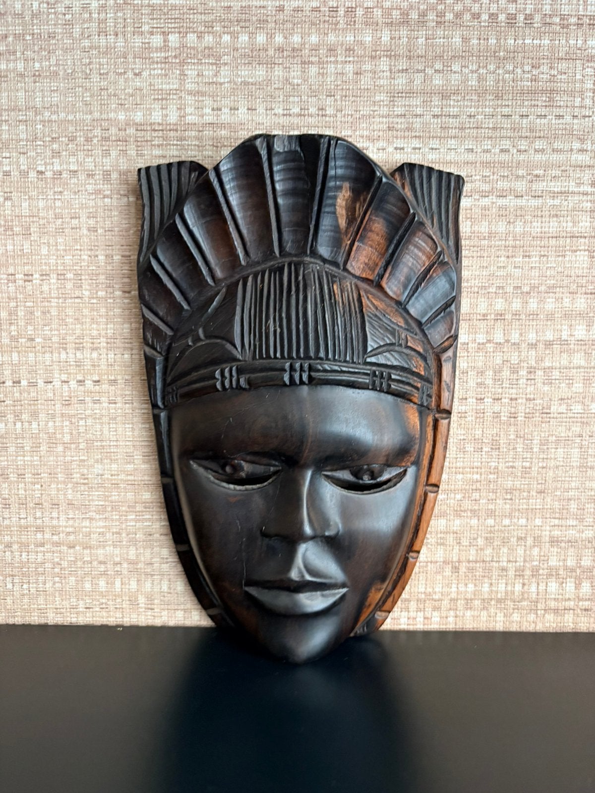 Houten masker beeld, Antiek en Kunst, Kunst | Beelden en Houtsnijwerken, Ophalen of Verzenden