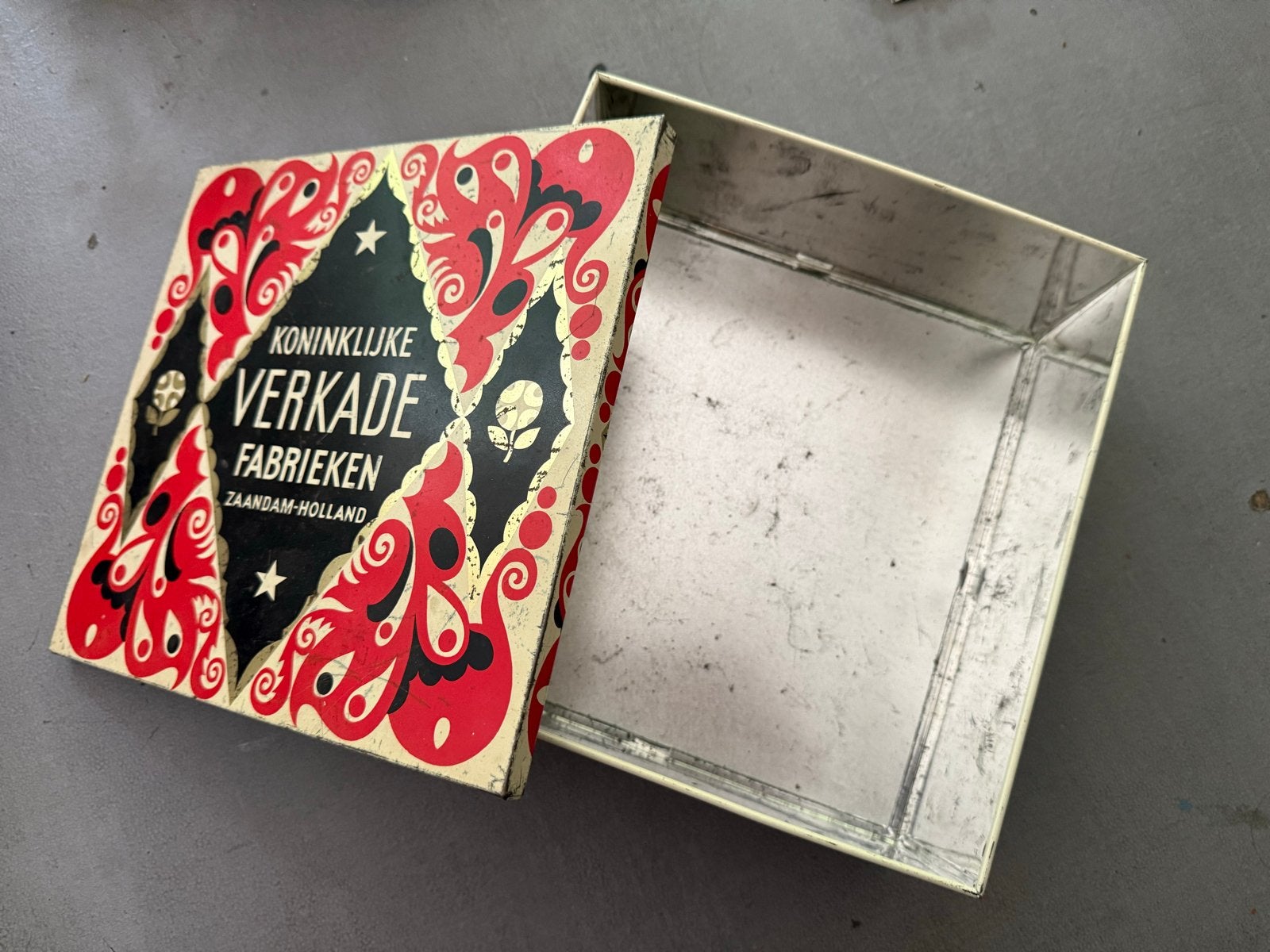 Ijzeren koekjestrommel vintage, Ophalen of Verzenden, Gebruikt, Verkade