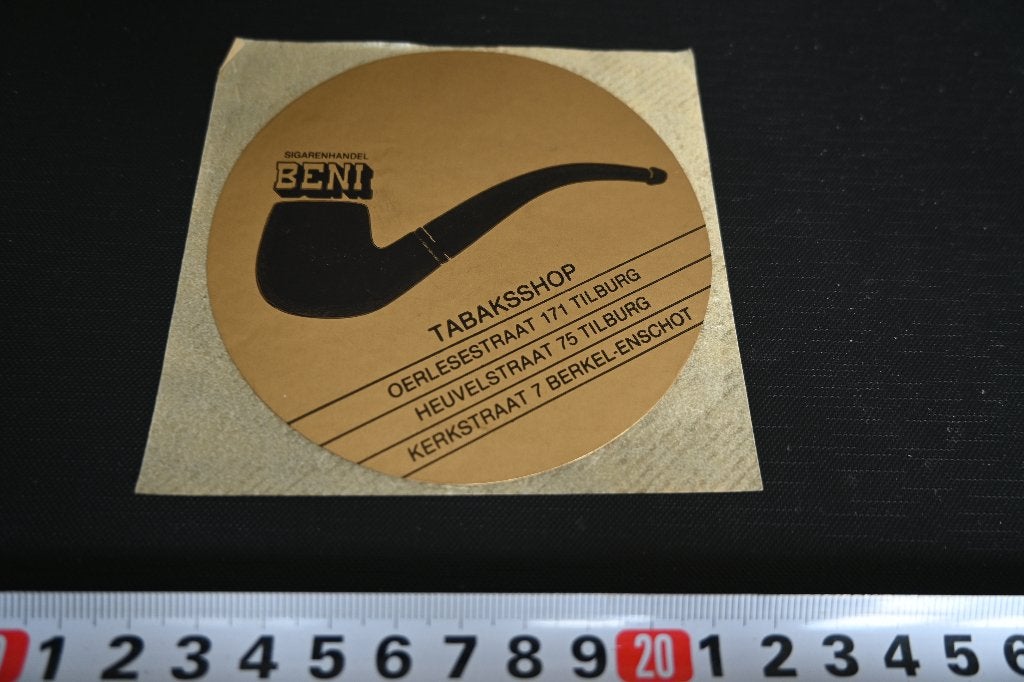 sticker Sigarenhansel BENI Tabaksshop Tilburg Berkel Enschot, Verzamelen, Ophalen, Zo goed als nieuw