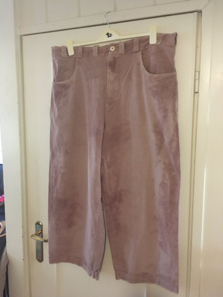 Aparte bruine katoenen broek met super wijde pijpen, mt XXL, Kleding | Dames, Grote Maten, Verzenden, Zo goed als nieuw, Bruin