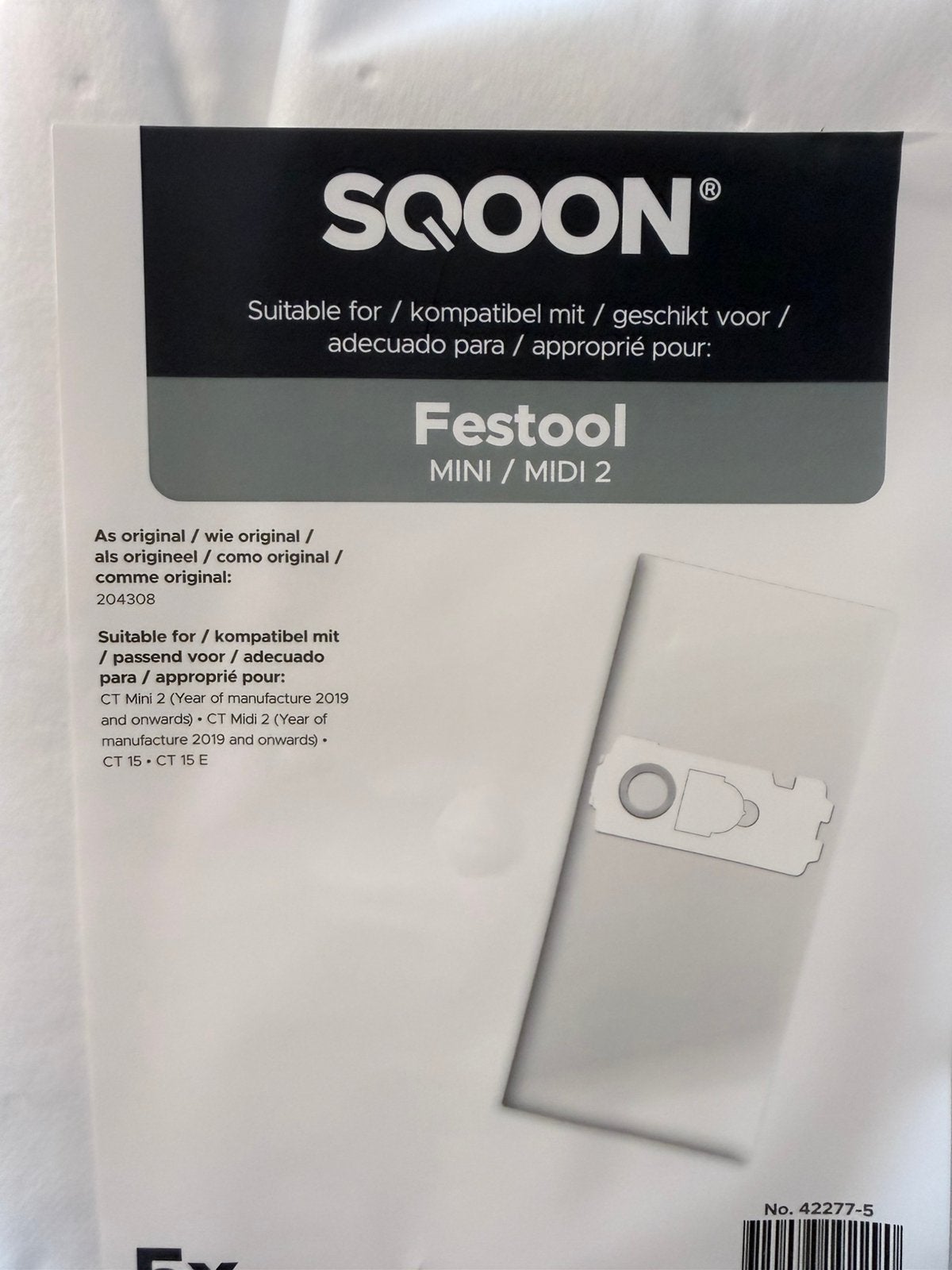 Stofzuigerzakken voor festool mini (vanaf 2019), Ophalen of Verzenden, Nieuw