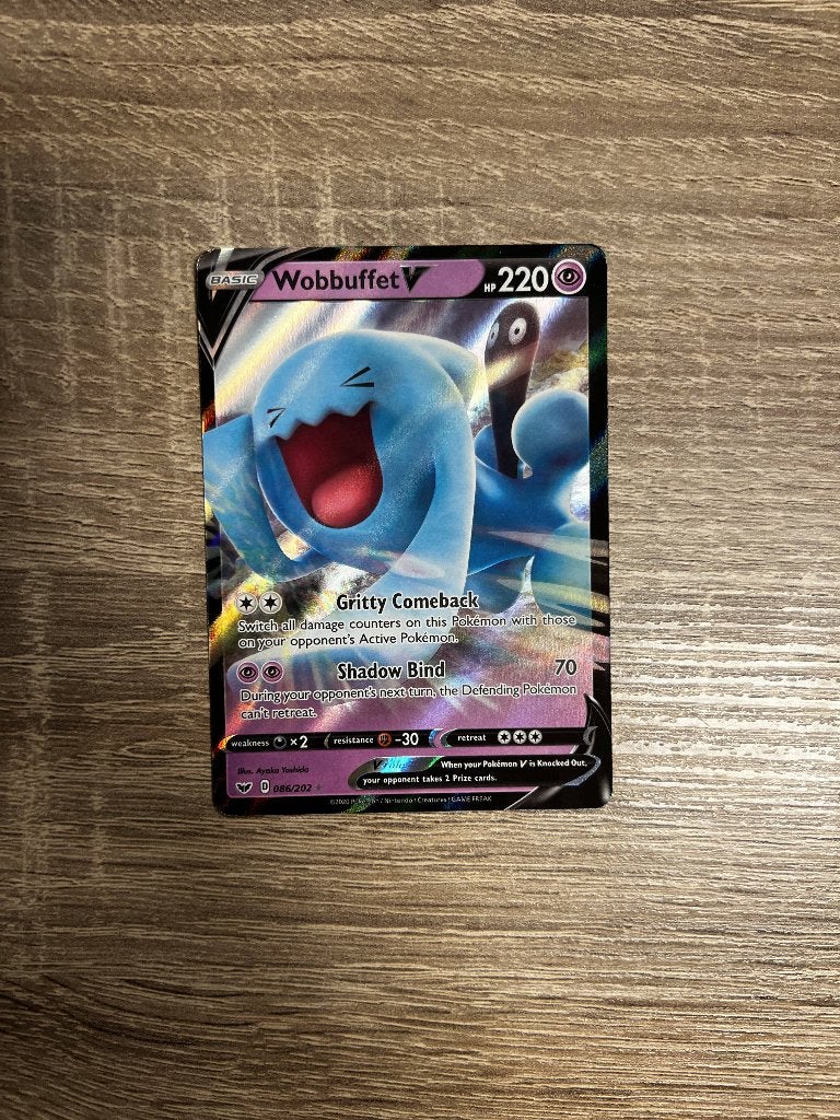 Wobbuffet V 086/202 uit Sword & Shield Base Set, Ophalen of Verzenden, Nieuw, Losse kaart, Foil