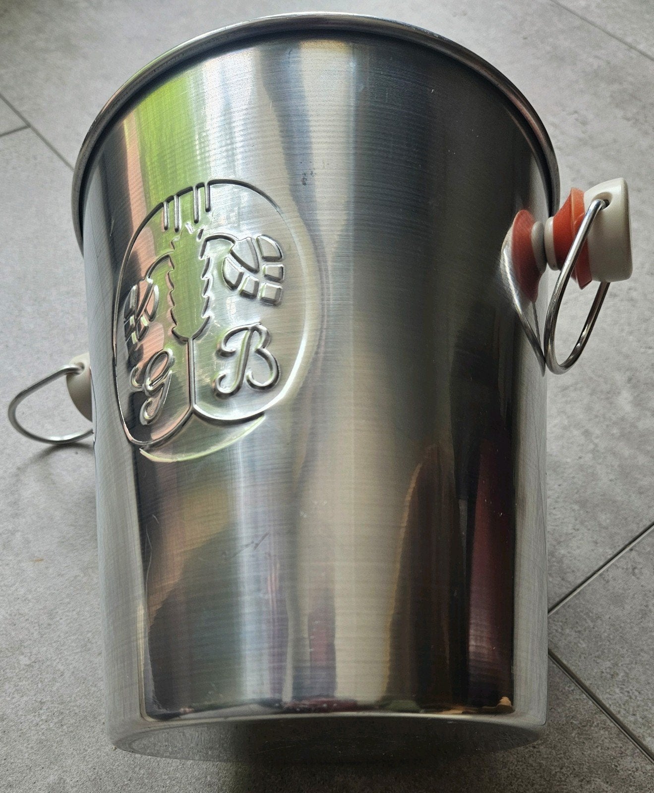 Grolsch beugel ijsemmer metaal, Vintage, Gebruikt, Ophalen of Verzenden, Metaal