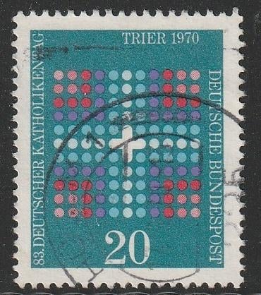 BRD 1970 648 Katholiekendag, Gest, Ophalen of Verzenden, BRD, Gestempeld