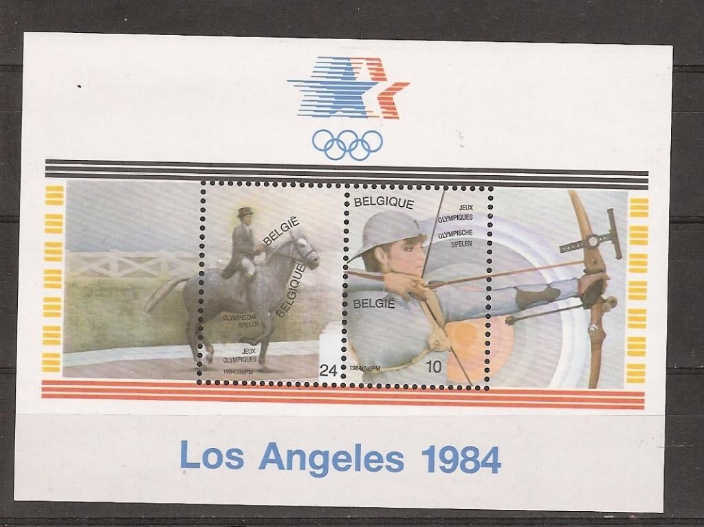België, Olympische Spelen, blokje, 1984., Ophalen of Verzenden, Postfris