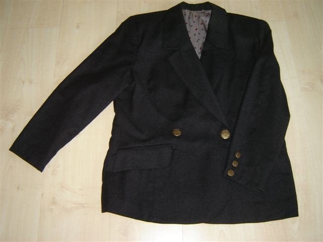 Nette zwart-antraciet blazer, maat 44 (even meten, Kleding | Dames, Jasjes, Kostuums en Pakken, Zwart, Maat 42/44 (L), Ophalen of Verzenden