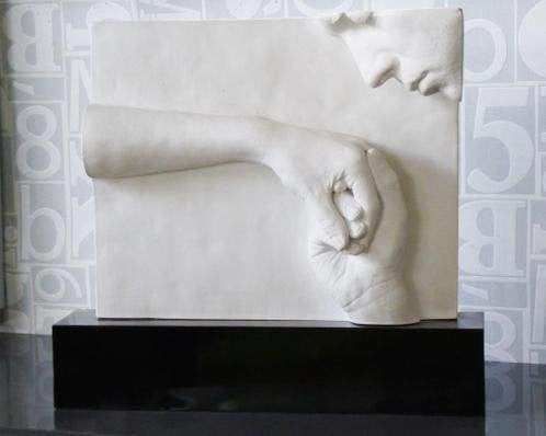 Goodnight kiss sculptuur John Cutrone, Ophalen, Gips, 20 - 50 cm, Scène