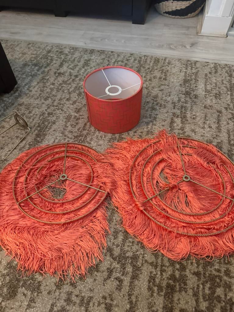 3 roze lampenkappen, Huis en Inrichting, Lampen | Lampenkappen, Ophalen of Verzenden, Rond, Minder dan 25 cm
