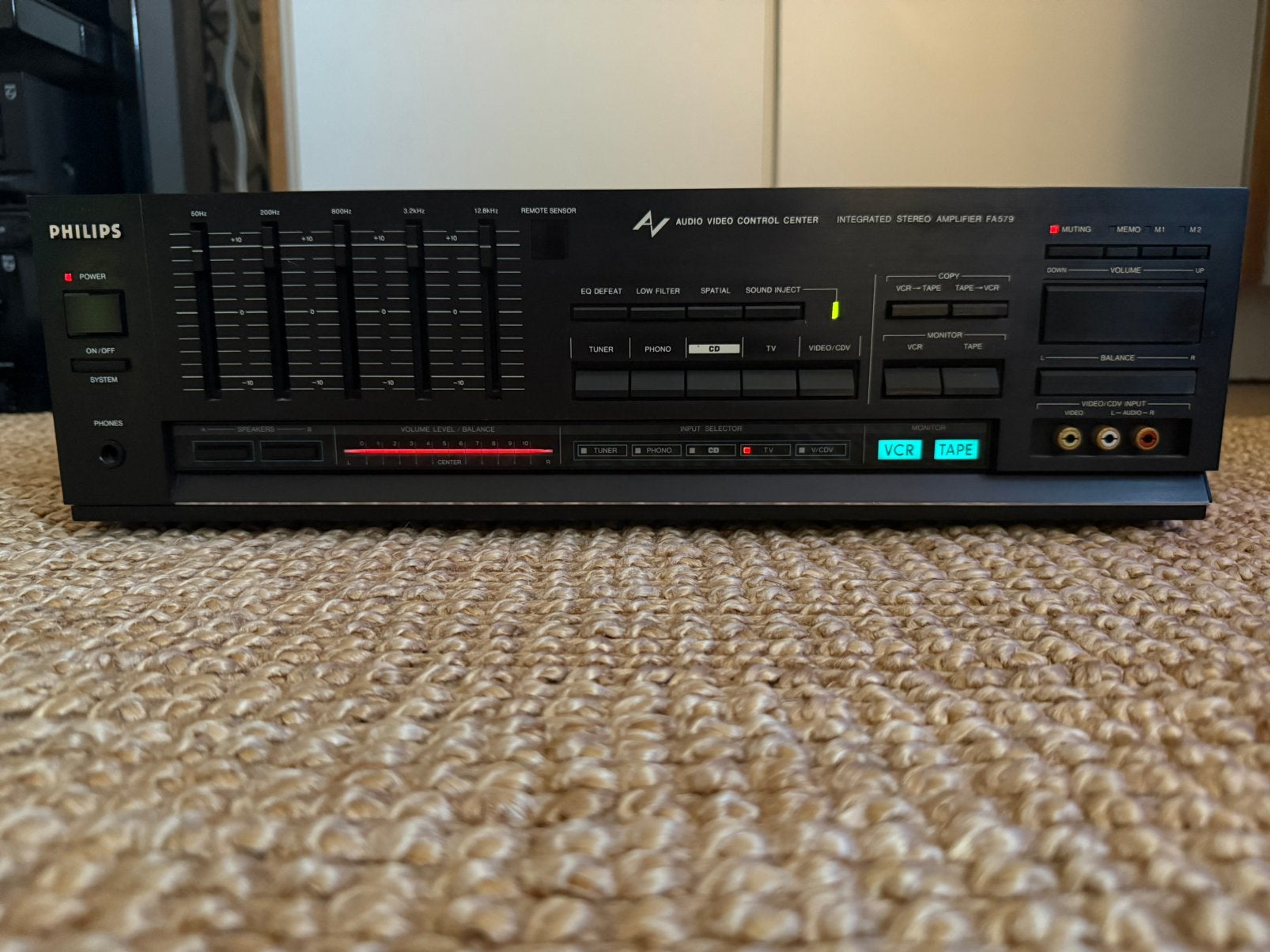 Philips FA579 versterker met originele afstandsbediening, Overige merken, Gebruikt, Ophalen of Verzenden, 60 tot 120 watt