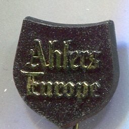 Ahlers Europe zwart plastic speldje ( V_202), Verzenden, Zo goed als nieuw, Merk, Speldje of Pin