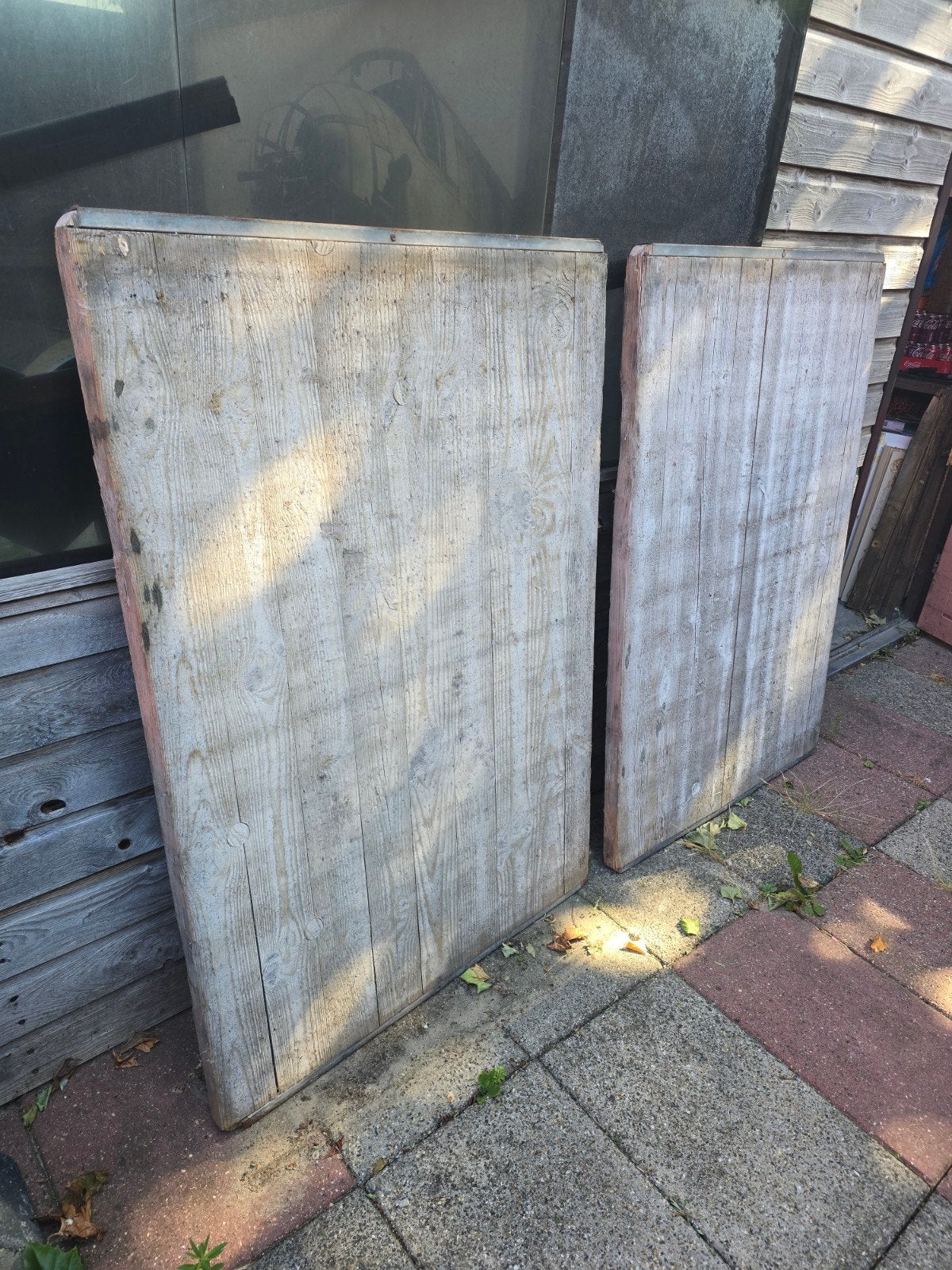 Steenschotten 2stuks, Ophalen, Hout, Vintage, Wandbord of Wandpaneel