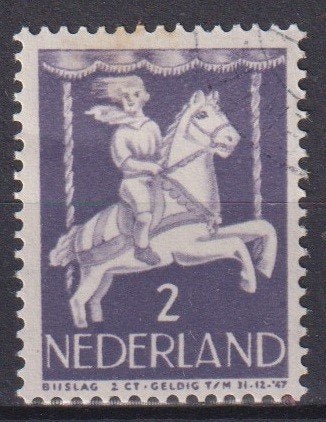 Nederland 1946 nr. 469 Kinderzegel Draaimolen Kermis GEST2, Postzegels en Munten, Verzenden, Gestempeld, Overige thema's