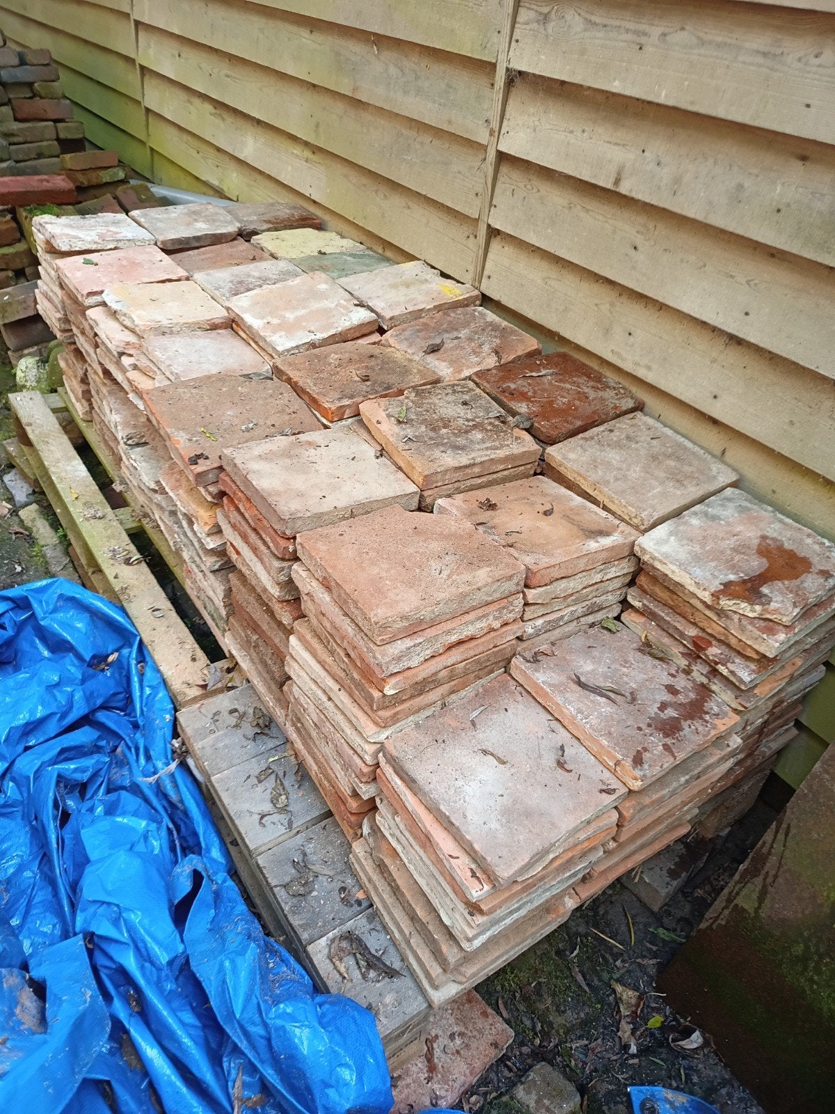 antiek estrikken Terracotta, geel & groen, Ophalen of Verzenden, 10 m² of meer