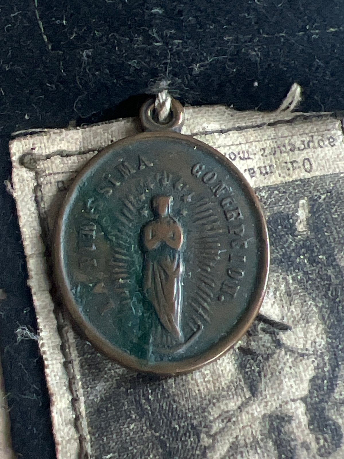 Antieke Religieuze Set: Prentje, Penning en Kruis, Antiek en Kunst, Ophalen of Verzenden