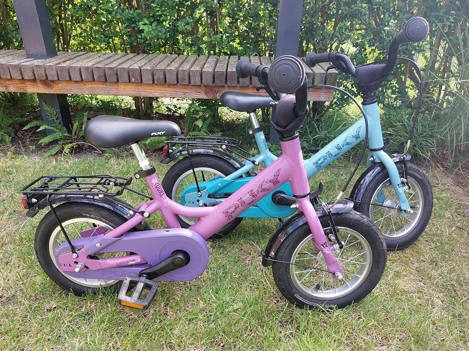 2x Puky Youke 12 inch kinderfiets - Groen & Paars, Ophalen, Terugtraprem, Gebruikt, Puky