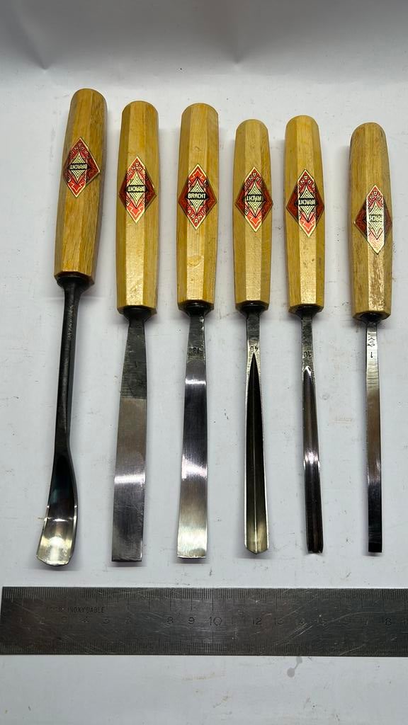 BRACHT gutsen 6x ( guts beitels beeldhouwen ), Antiek en Kunst, Ophalen of Verzenden