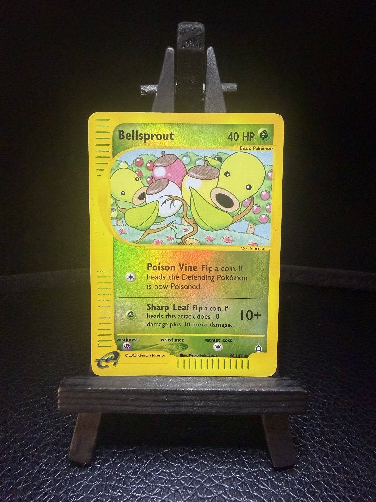 Bellsprout 068/147 Aquapolis Reverse Holo Pokémon Kaart, Ophalen of Verzenden, Gebruikt, Losse kaart, Foil
