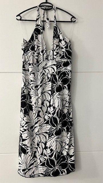 Trend One zwart-wit halterjurk, Wit, Maat 46/48 (XL) of groter, Ophalen of Verzenden, Knielengte