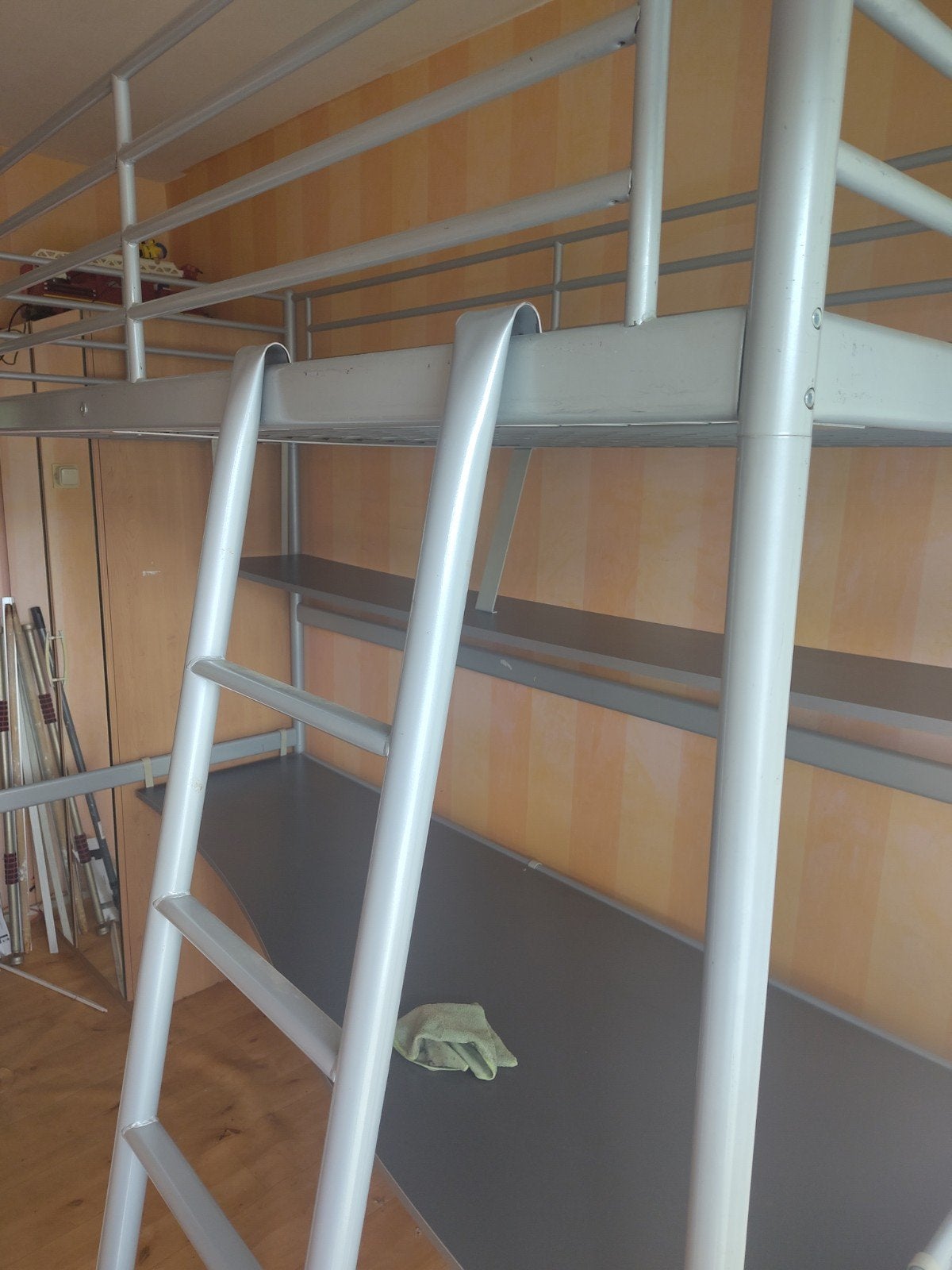 IKEA Hoogslaper met groot bureau - 90x200 cm, Ophalen, Gebruikt, Eenpersoons, 200 cm