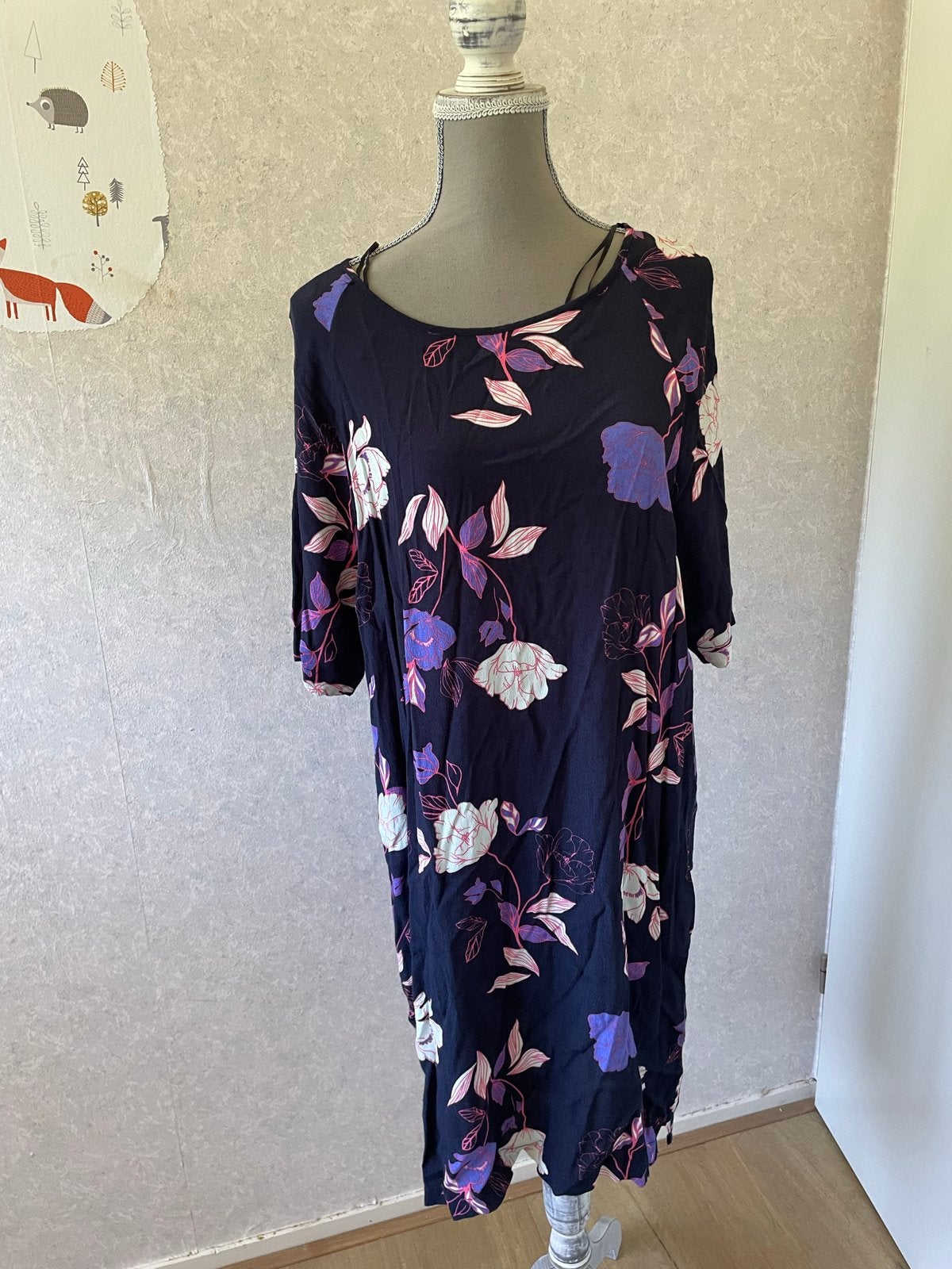 Hema Jurk met bloemenprint - Maat XL, Meerkleurig, Maat 46/48 (XL) of groter, Ophalen of Verzenden, Knielengte
