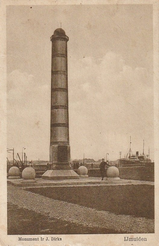 IJmuiden Monument Ir.J.Dirks 1910, Ophalen of Verzenden, Voor 1920, Gelopen, Noord-Holland