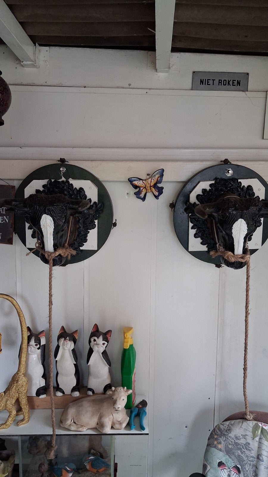 Twee ware ijzeren koeienkoppen - Wanddecoratie, Ophalen