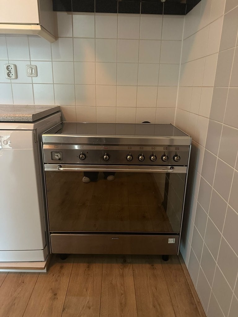 gasfornuis, los staand, Ophalen, Zilver, Metaal, Smeg
