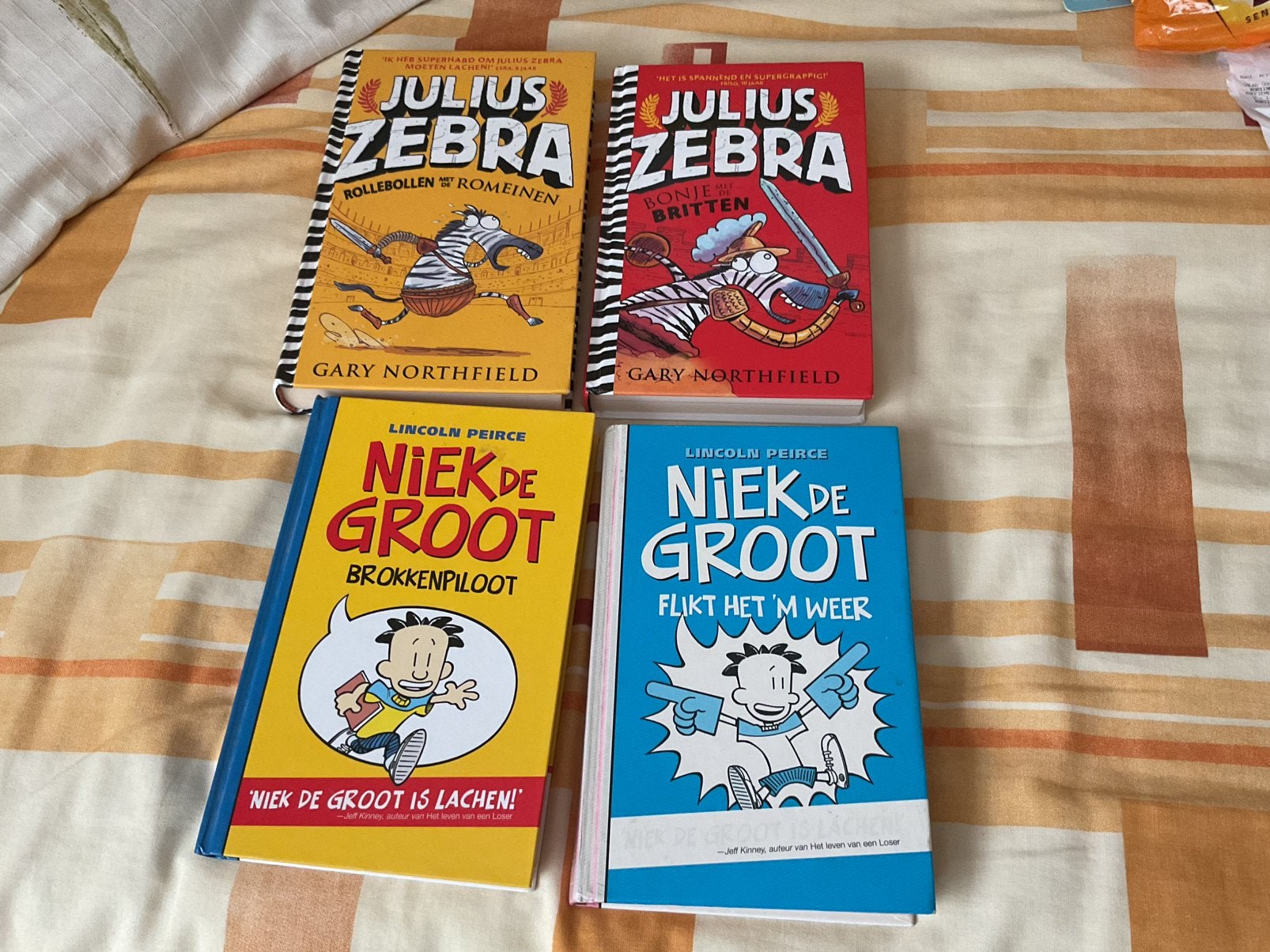 4 leuke jeugdboeken. 2 x Julius Zebra en 2 x Niek de Groot., Ophalen of Verzenden, Gelezen, Verhalen