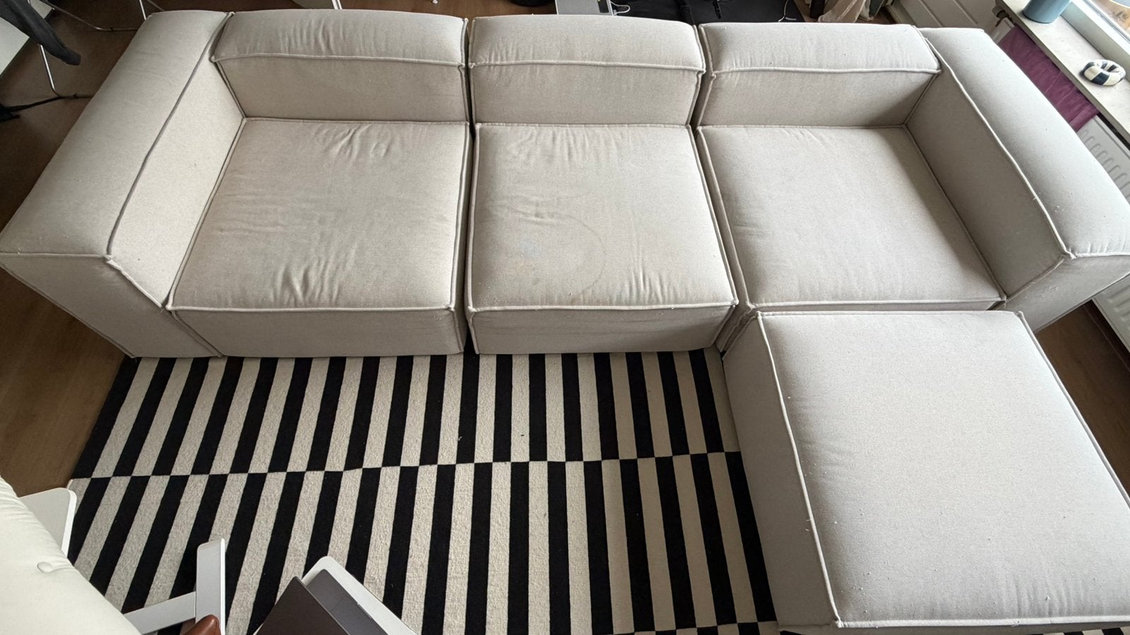 Lennon modular sofa with pouffe Westwing– light beige, Huis en Inrichting, Ophalen, Gebruikt