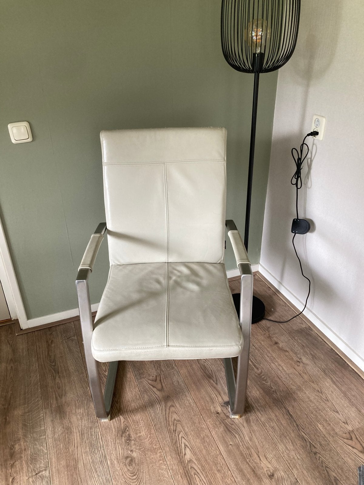 6x Henders en hazel leren eetkamerstoel met armleuningen, Huis en Inrichting, Stoelen, Ophalen, Gebruikt, Overige kleuren, Leer