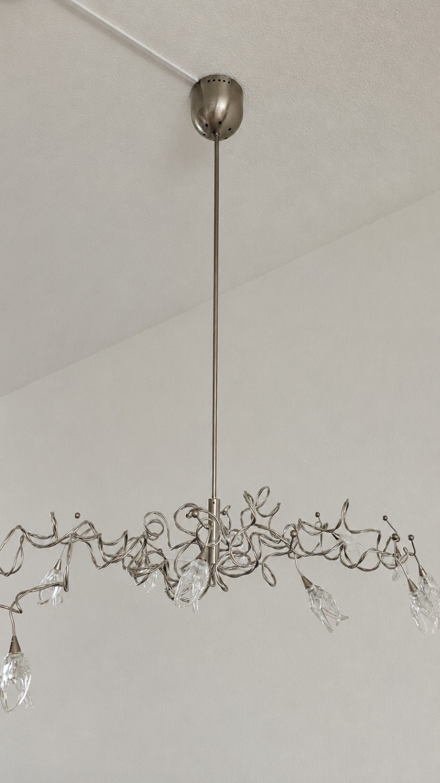 Moderne hanglamp met glazen kelken, Huis en Inrichting, Ophalen, Overige fittingen, Zo goed als nieuw, Glas