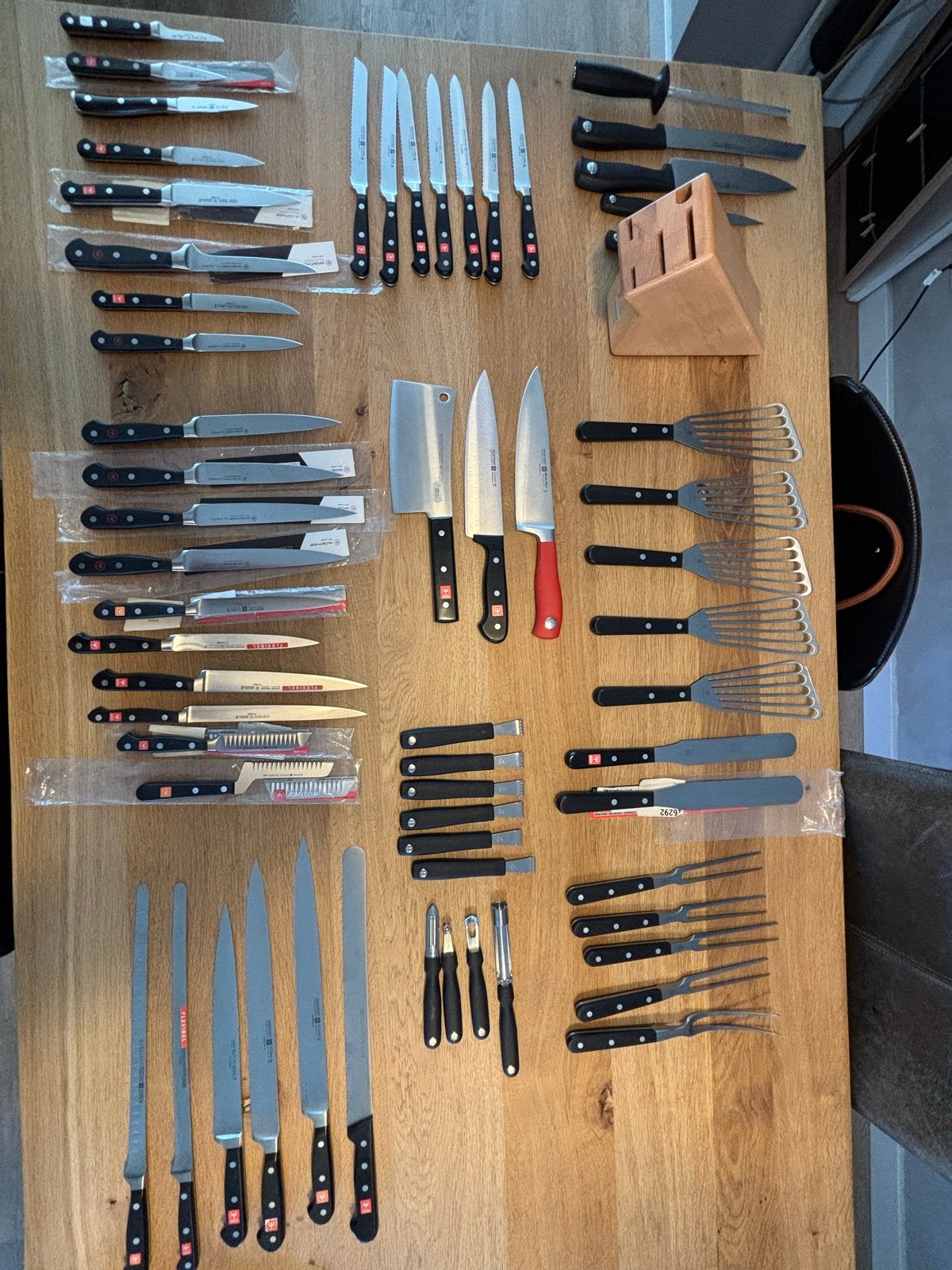 Professionele Wüsthof Messenset + extra’s *Top kwaliteit*, Ophalen, Los bestek, Nieuw, Rvs of Chroom