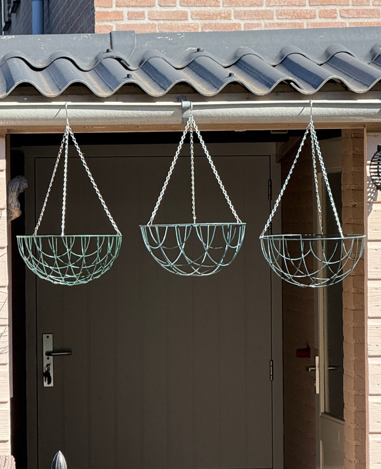 3 groe metalen hangende baskets., Gebruikt, Minder dan 30 cm, Rond, Ophalen of Verzenden