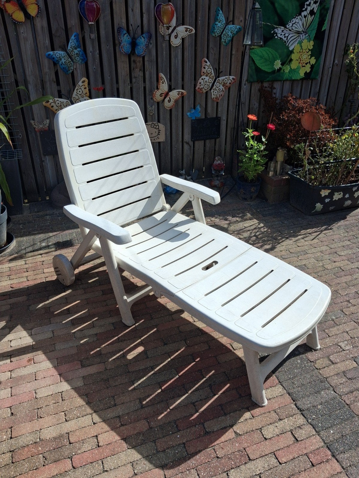 kunstof ligbed strandbed zwembad bed zonnebed, Ophalen, Zo goed als nieuw, Kunststof, Inklapbaar