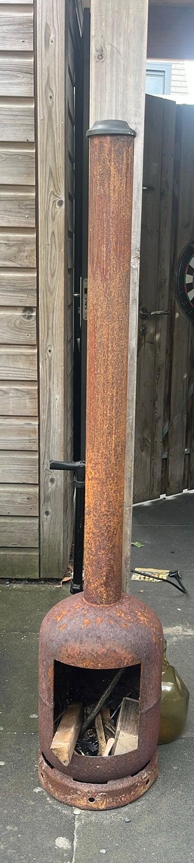Metalen vuurpot, Ophalen, Gebruikt, Vuurkorf