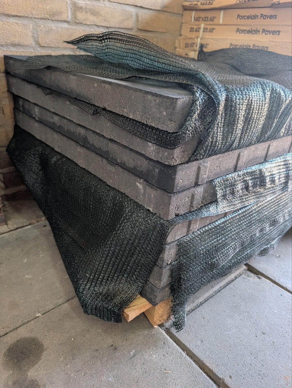 nieuwe terrastegels -  antraciet 60x60 8 stuks totaalx, Gebruikt, Ophalen of Verzenden, 10 m² of meer, Beton