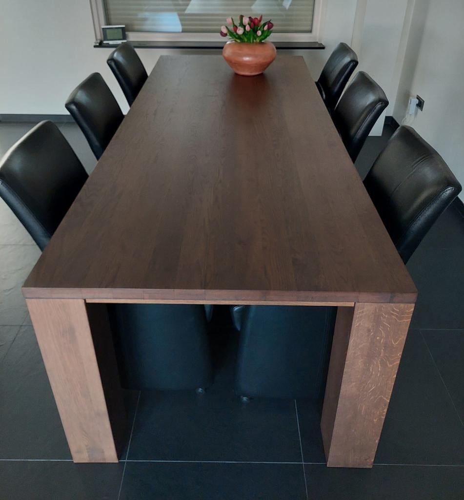 Robuuste eikenhouten tafel 240x101x78, Ophalen, 100 tot 150 cm, Eikenhout, 200 cm of meer