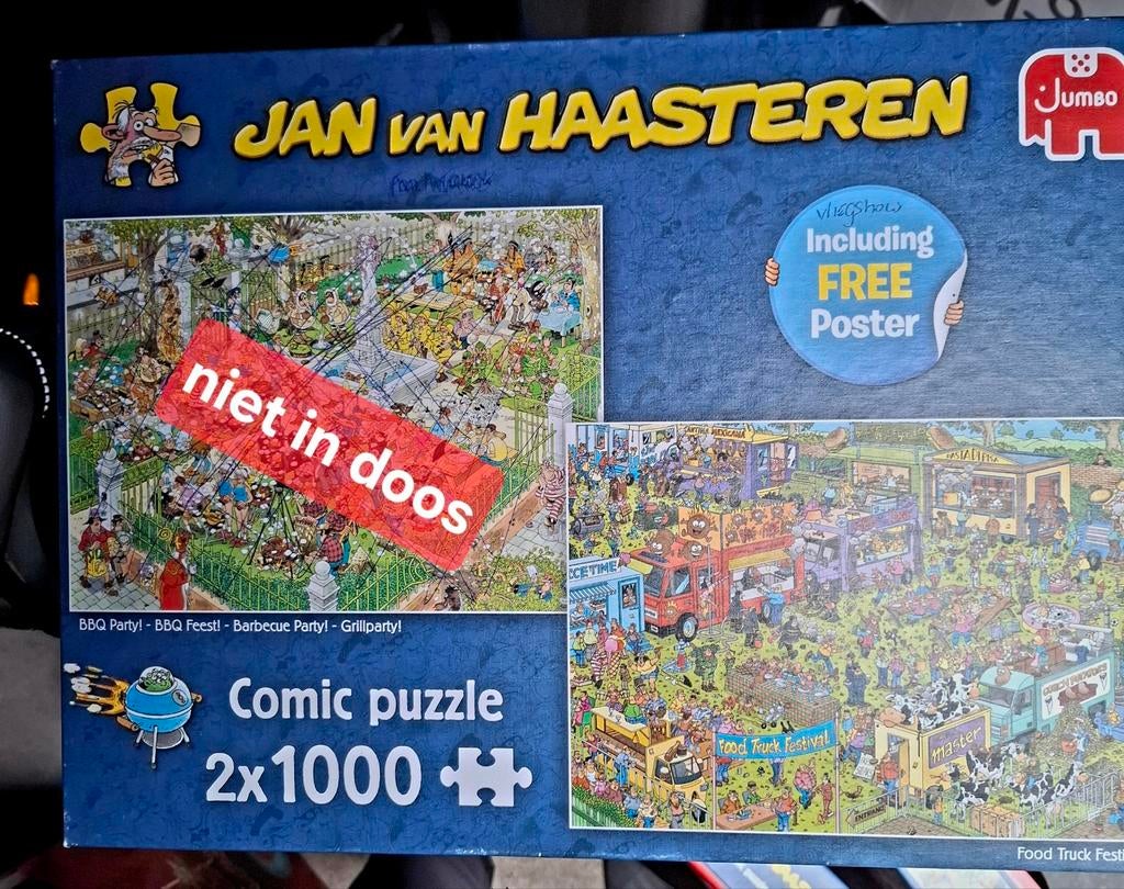 Jan van Haasteren Vliegshow 1500 en Food Truck 1000, Ophalen of Verzenden, 500 t/m 1500 stukjes, Zo goed als nieuw