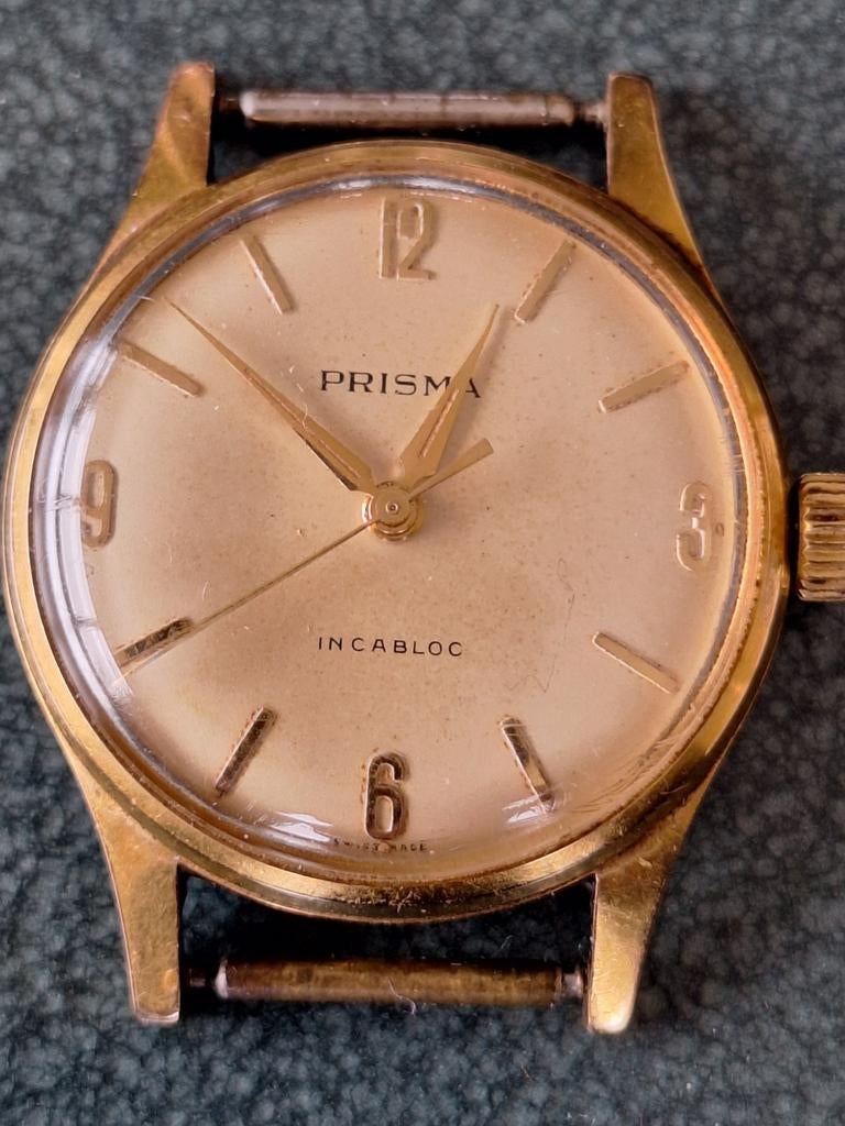 Prisma incabloc,, Sieraden, Tassen en Uiterlijk, Horloges | Antiek, Ophalen of Verzenden, Staal, Overige merken, 1960 of later