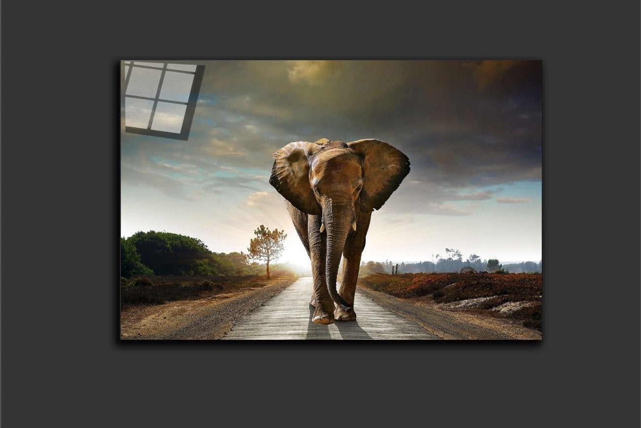Indrukwekkend schilderij van olifant 120x80, Ophalen, Dieren, Print, Overige materialen