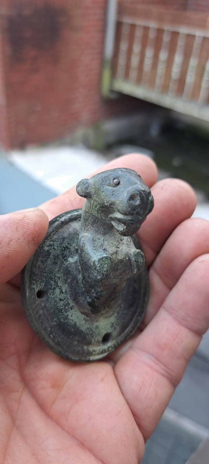 Romeins bronzen panter/ zilveren ogen..bodemvondst, Antiek en Kunst, Ophalen of Verzenden