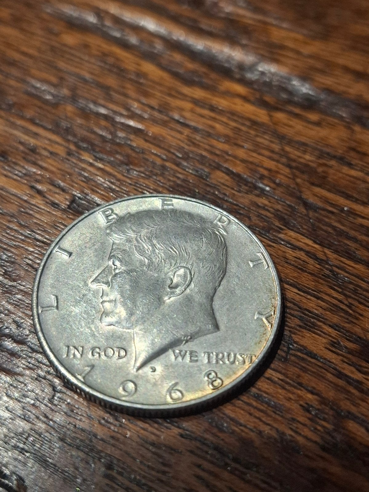 zilveren halve Dollar uit 1968, Postzegels en Munten, Ophalen of Verzenden, Noord-Amerika