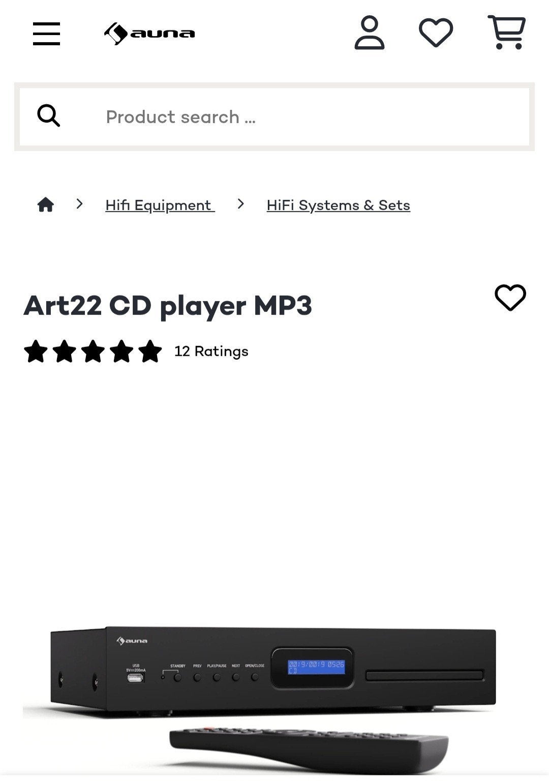 Auna Art22 CD-speler MP3 - Hifi-systeem, Ophalen of Verzenden