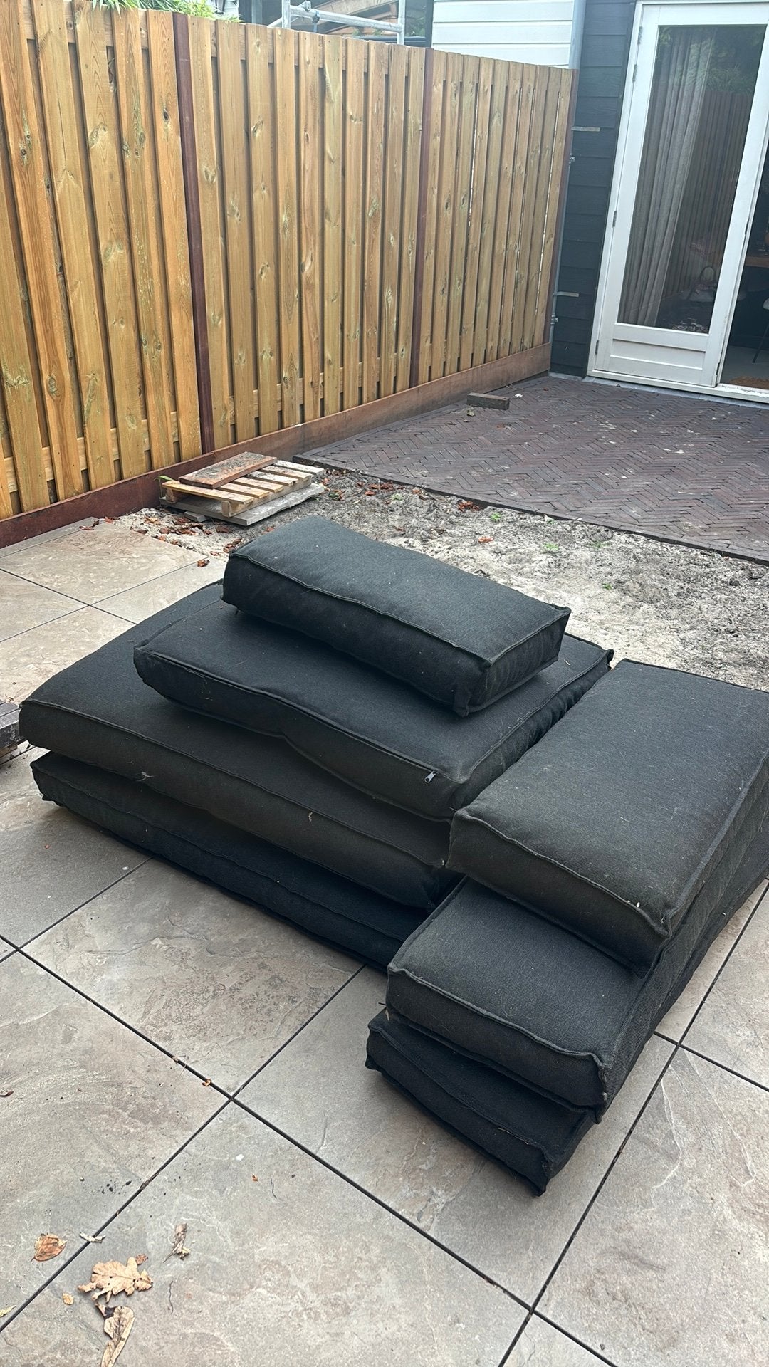 Zwarte pallet kussens, Ophalen, Gebruikt