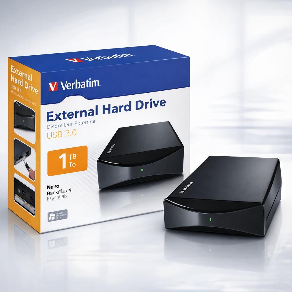 Verbatim External Hard Drive 1TB (Nieuw), Computers en Software, Harde schijven, HDD, Nieuw, Ophalen of Verzenden, Laptop