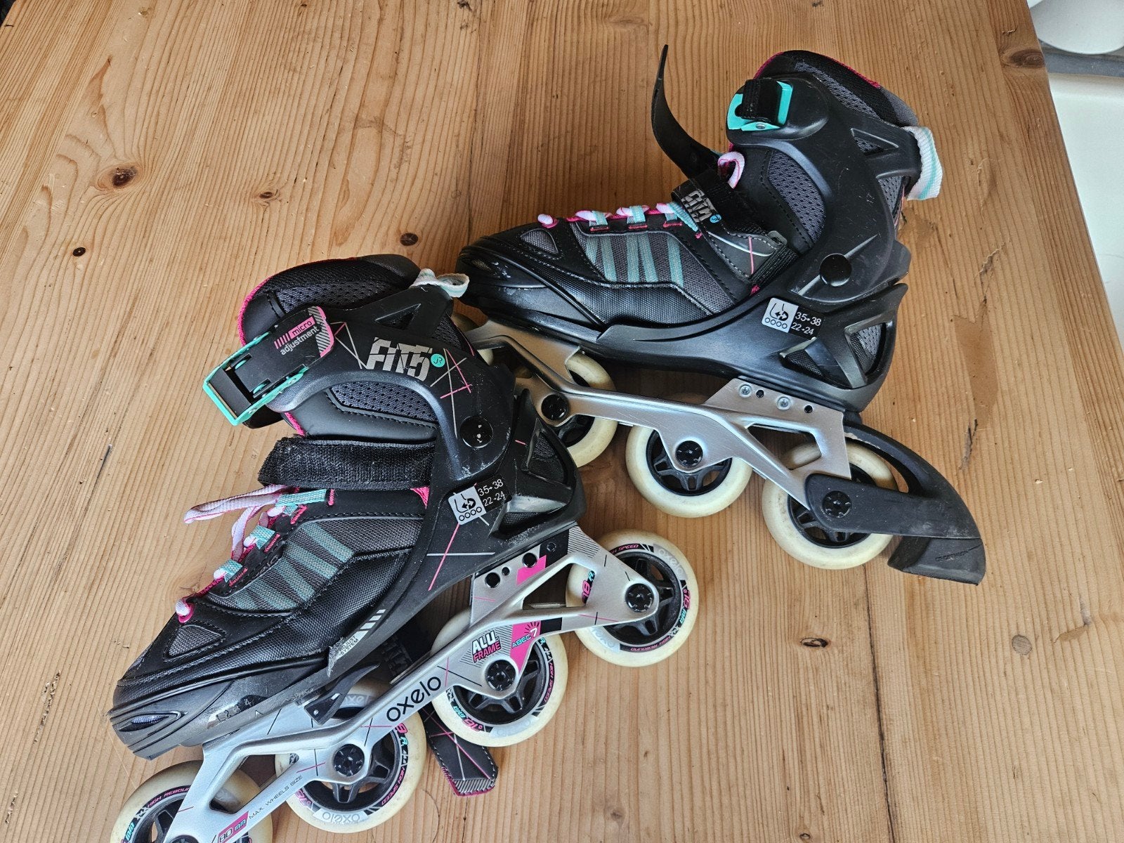 Skeelers Oxelo junior Decathlon maat 35 - 38, Kinderen, Inline skates 4 wielen, Ophalen, Overige merken