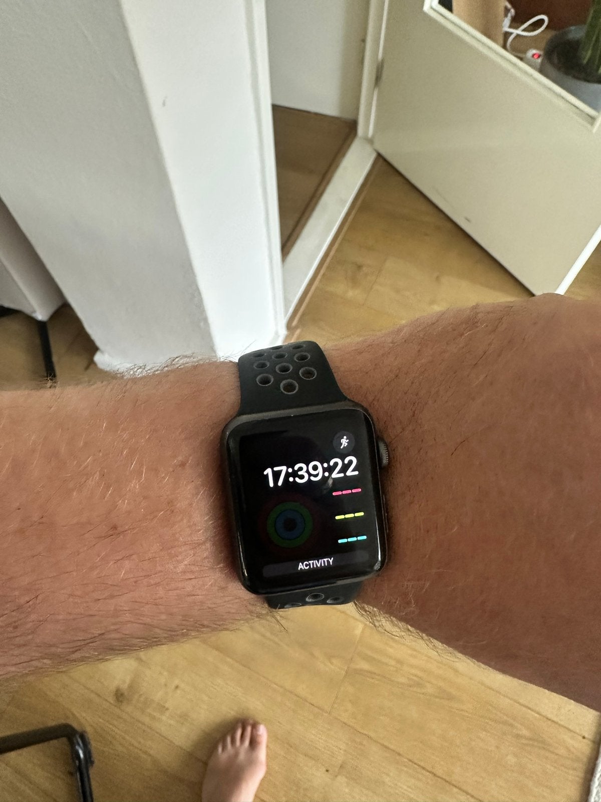 Apple Watch 3  Zwart 42mm met extra bandjes, Gebruikt, Hartslag, Zwart, IOS