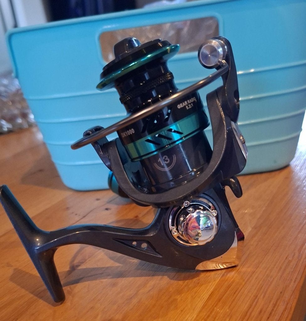 Vismolen DK1000 groen metalen grip, Vis