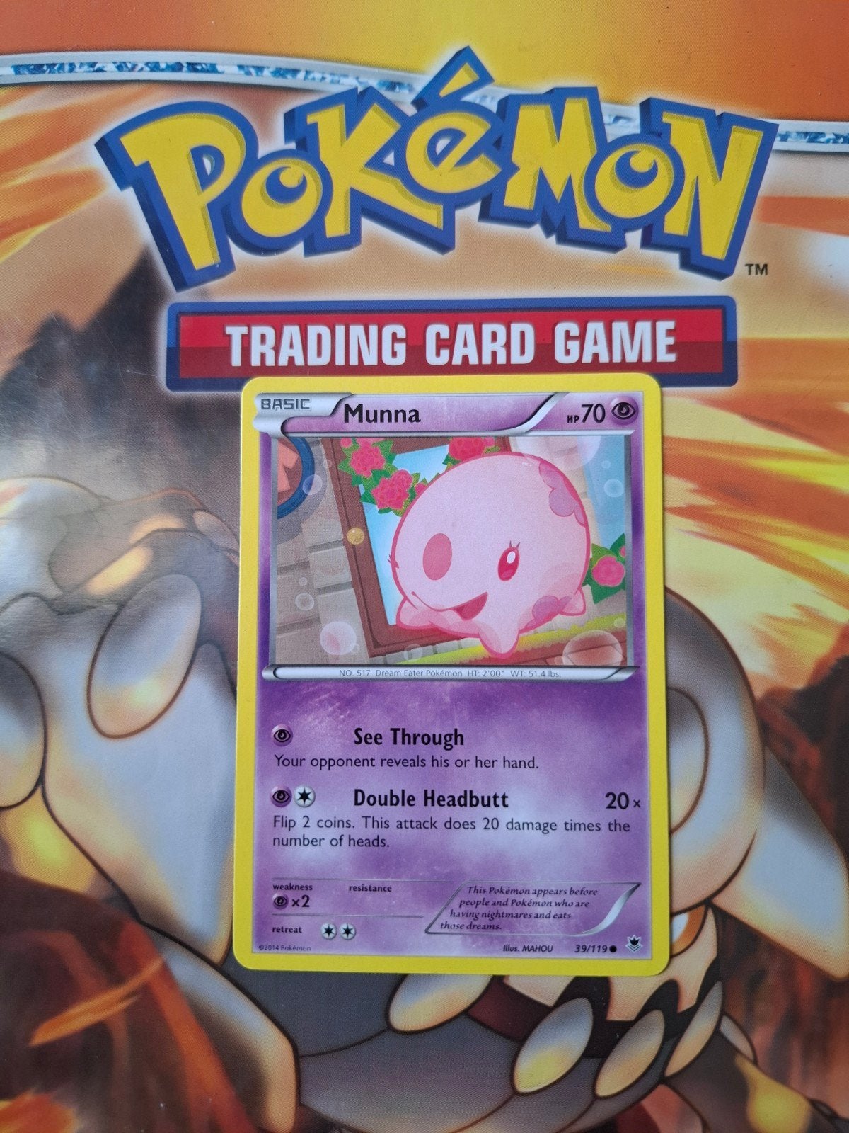 Munna 39/119 XY Phantom Forces pokemon kaart, Ophalen of Verzenden, Gebruikt, Losse kaart